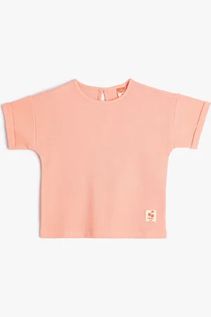 Koton Girls Round Neck Cotton T-shirt