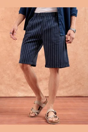 The Indian Garage Co Men Striped Loose Fit Technology Shorts