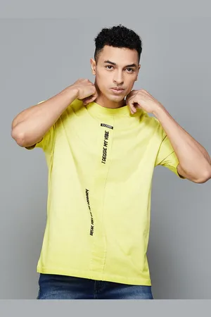 Lifestyle Typography Round Neck Short Sleeves Oversized Cotton T-shirt