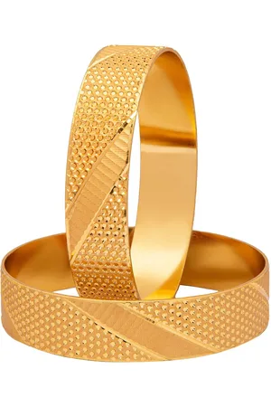 Shivansh Set of 2 Gold-Plated & Toned Textured Bangles