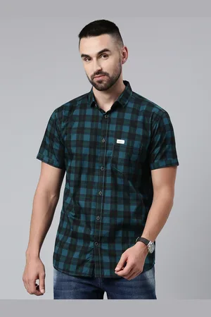 Majestic Men Comfort Slim Fit Tartan Checked Cotton Casual Shirt
