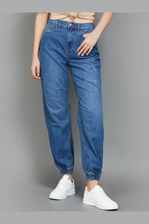 Lifestyle Women Jogger Mildly Distressed Light Fade Jeans