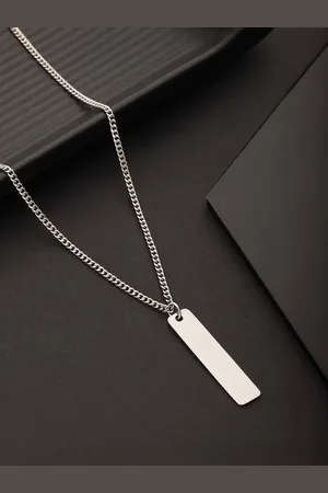 Jazz and Sizzle Men Silver-Plated Minimal Necklace
