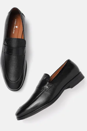 Louis Philippe Men Formal Textured Leather Loafers