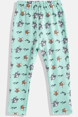 Eteenz Infant Girls Tom & Jerry Printed Mid-Rise Premium Cotton Leggings