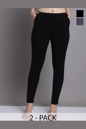 Jinfo Pack Of 2 Skinny-Fit Ankle Length Leggings With Side Pockets