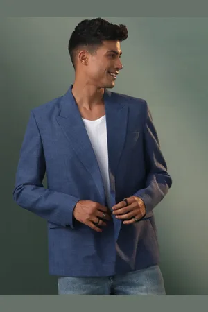 Vastramay Slim-Fit Peaked Lapel Cotton Single-Breasted Casual Blazers