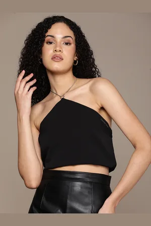 Calvin Klein Halter Neck Crop Top With Chain Detail