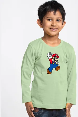 Friskers Boys Super Mario Printed Round Neck Cotton T-shirt