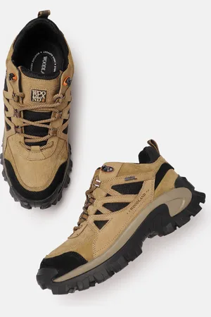Woodland Men Woven Design Suede Sneakers