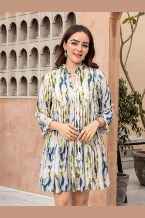 Ambraee Print A-Line Dress