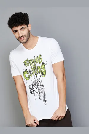 Lifestyle Printed Round Short Sleeves Cotton Slim Fit T-shirt