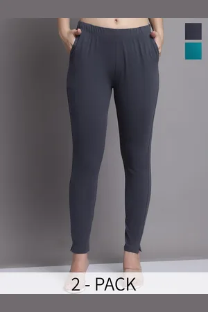 Jinfo Pack Of 2 Skinny-Fit Ankle Length Leggings With Side Pockets