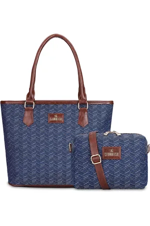 THE CLOWNFISH Adelina & Justina Printed Leather Shopper Shoulder Bag with Sling Bag