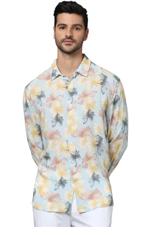 Celio Classic Floral Printed Spread Collar Long Sleeves Casual Shirt