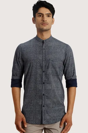 ColorPlus Abstract Printed Mandarin Collar Long Sleeves Casual Shirt