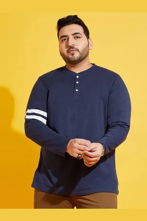 Bigbanana Plus Size Henley Neck Bio Finish Pure Cotton T-shirt