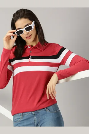 Ausk Striped Polo Collar Full Sleeves T-shirt