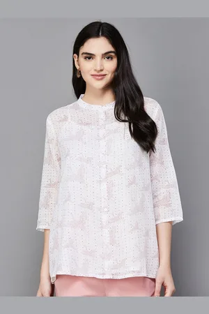 Lifestyle Conversational Printed Mandarin Collar Cotton Tunic
