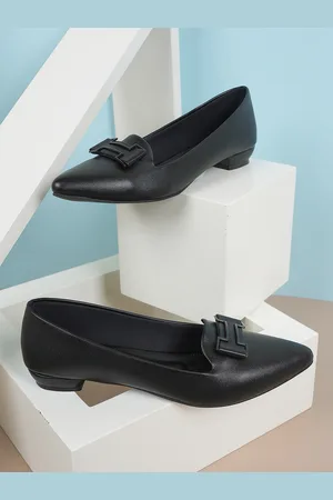 STYLE SHOES Textured Work Block Pumps With Buckles