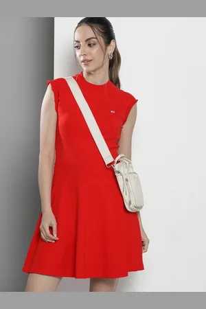 Tommy Hilfiger Solid Fit & Flare Mini Dress