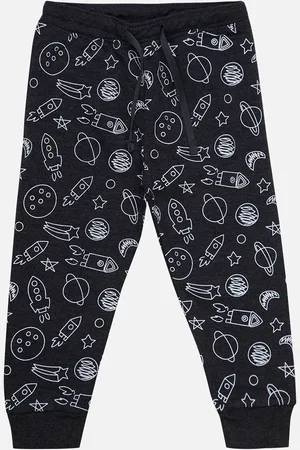BodyCare Infant Boys Conversational Printed Cotton Mid-Rise Joggers