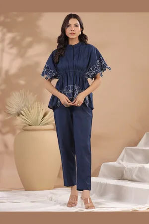 Sangria Pure Cotton Top With Trousers Co-Ords