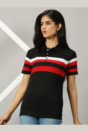 Ausk Striped Polo Collar T-shirt