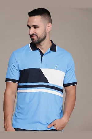 Nautica Striped Polo Collar Casual T-shirt