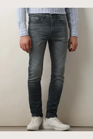SELECTED Men Slim Fit Mid-Rise Clean Look Light Fade Whiskers Stretchable Jeans