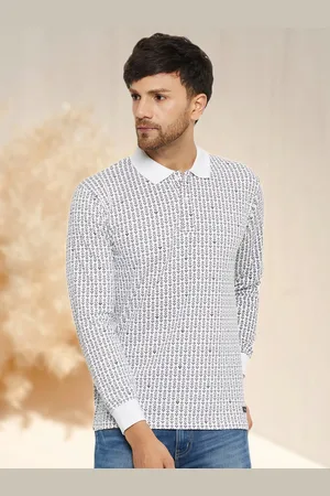 WILD WEST Men Printed Polo Collar Monochrome Pockets T-shirt