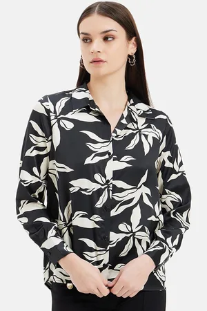 Kazo Standard Floral Opaque Printed Satin Formal Shirt