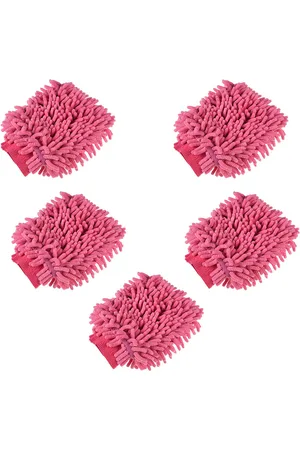 Kuber Industries Pink 5 Pieces Microfiber Cleaning Gloves
