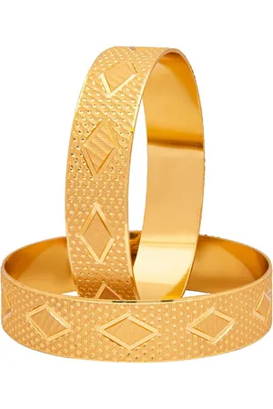 Shivansh Set Of 2 Gold-Plated & Textured Bangles