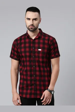 Majestic Men Comfort Slim Fit Buffalo Checks Pure Cotton Casual Shirt
