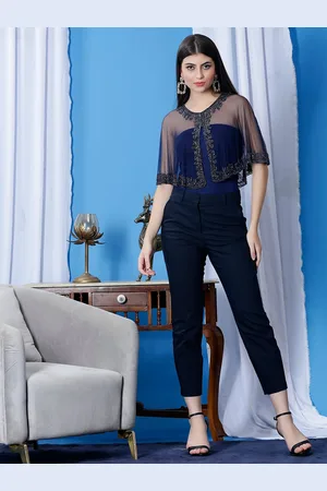 DEBONATELLA Women Party Embellished Crop Sheer Button Shrug
