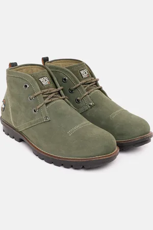 Woodland Men Nubuck Leather Mid-Top Boots