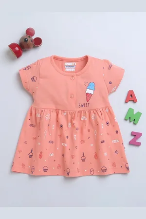 BUMZEE Girls Print Fit & Flare Dress
