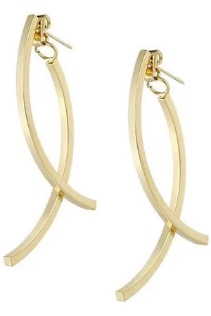 EL REGALO Gold-Plated Contemporary Hoop Earrings