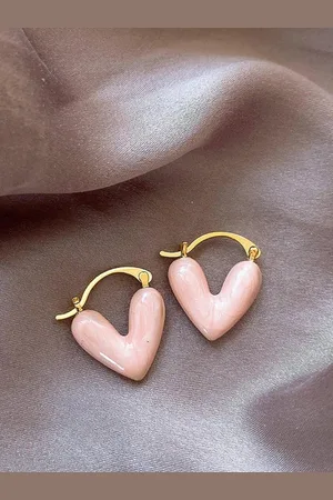 EL REGALO Alloy Heart Shaped Hoop Earrings