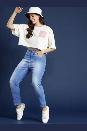 Mast & Harbour Women Boyfriend Fit Heavy Fade Stretchable Jeans