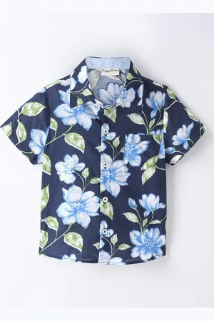 CrayonFlakes Boys Floral Printed Cotton Casual Shirt