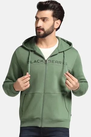 Blackberrys Typography Printed Hooded Long Sleeves Front-Open Sweatshirt