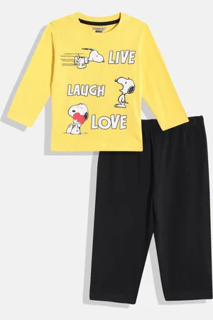 Eteenz Boys Premium Cotton Snoopy Printed T-shirt with Trousers
