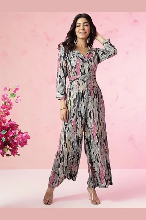 Anouk Shawl Neck Printed Basic Jumpsuit