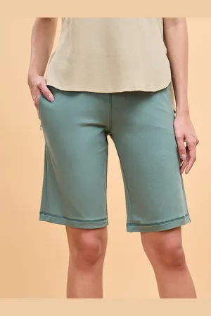 ENAMORA Essentials Womens E044-Mid Rise Slim Fit Knee Length Lounge Shorts