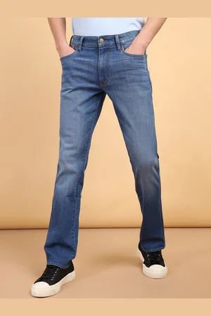 Wrangler Men Millard Mid Rise Heavy Fade Whiskers & Chevrons Stretchable Jeans