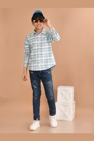 LilPicks Boys Relaxed Tartan Checks Opaque Checked Casual Shirt