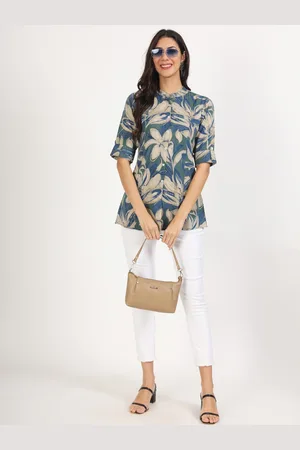 Kalini Floral Printed Mandarin Collar Tunic