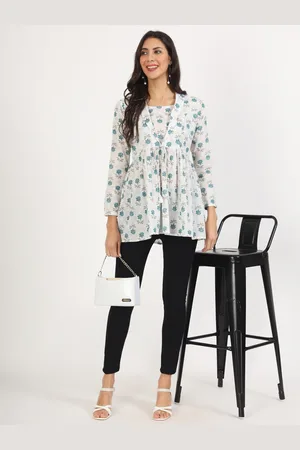 Kalini Floral Printed V-Neck Cotton Tunic